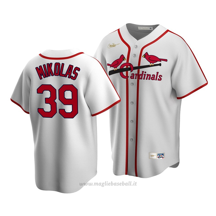 Maglia Baseball Uomo St. Louis Cardinals Miles Mikolas Cooperstown Collection Primera Bianco